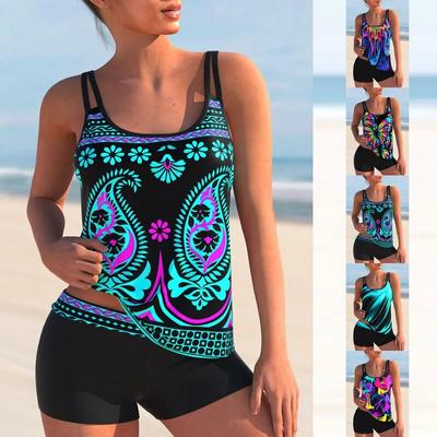 Costume da bagno tankini largo, bikini sexy, estivo, monokini a vita alta, da donna, nuovo design, con stampa, XS-8XL