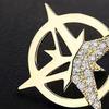 Brooch Six-Pointed Star Alloy Brooch Sparkling Rhinestones Inlaid Suit Corsage Shirt Collar Pin Personalized Badge Buckle