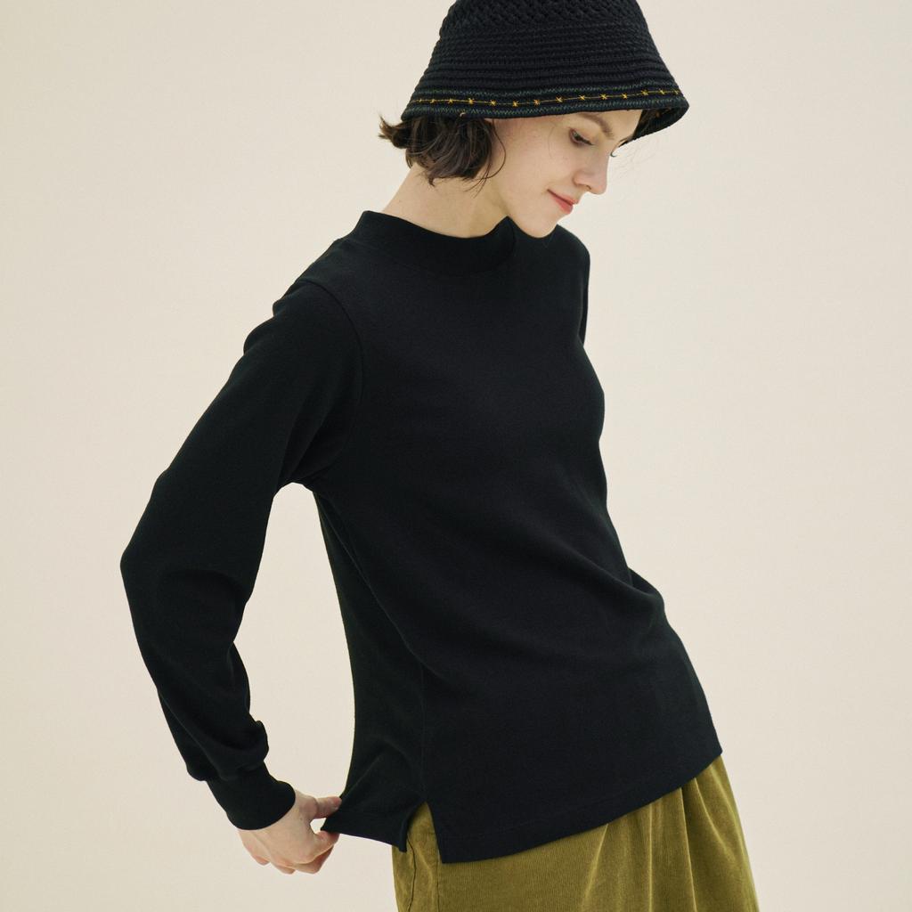 CHIQUITA Half Turtleneck T-Shirt (Cotton) Black 233604Sbk