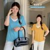 Large Size Women's Clothing Splicing Fake Two-piece Design T-shirt 2026 Summer Loose and Thin Versatile Top 254904