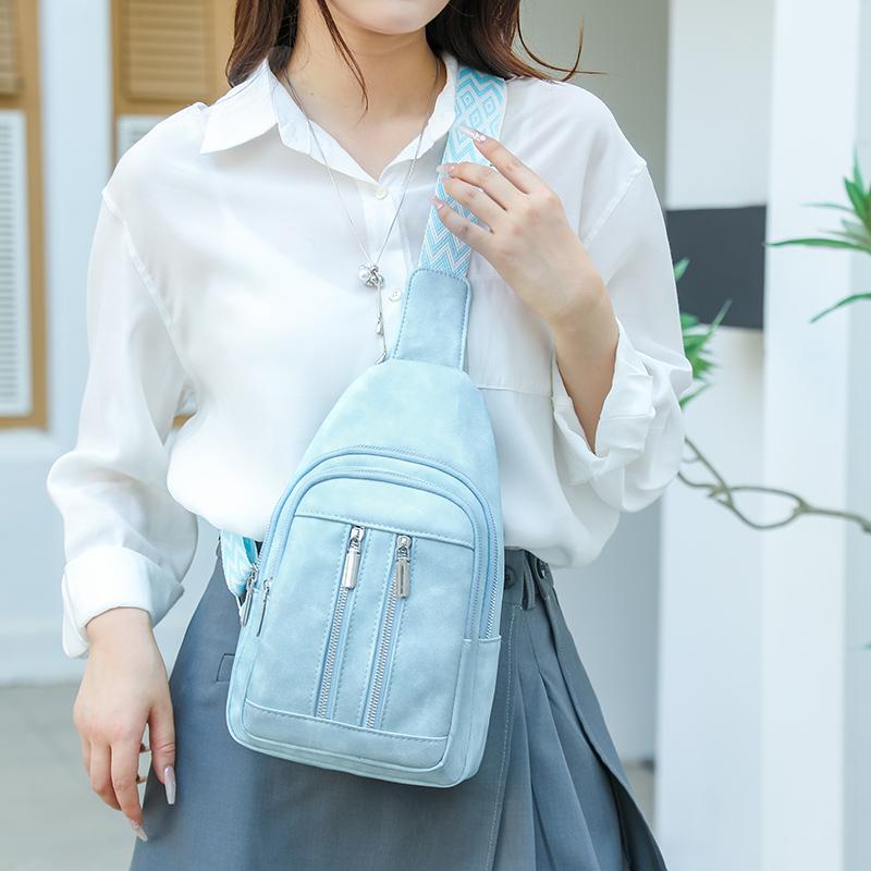 Soft Leather Chest Bag Women Crossbody Bag Large Capacity Shoulder Bag