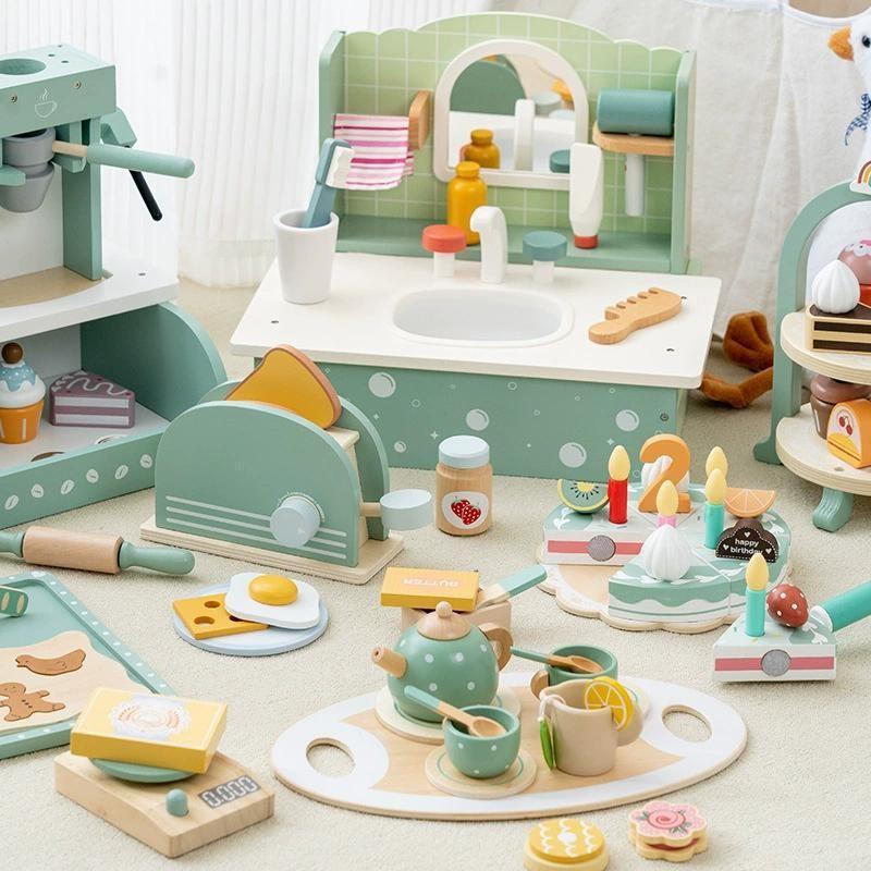 Juicer Wooden Simulation Cake Dressing Table Model Kid Set Toy