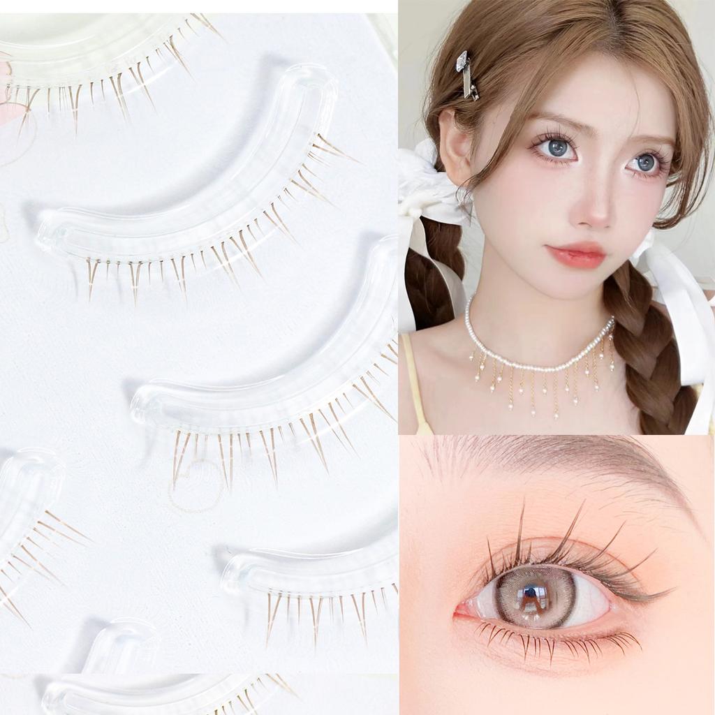 Menglu 4-7mm Brown Under Lashes Little Flame Lower Eyelashes W-41 Natural Short Style Imitation Hand Painting Fake Eye Lashes