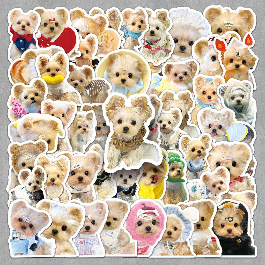 Yorkshire Terrier Puppy Stickers: Cute Pet Decorations for Planners, Helmets, and Water Bottles (50 Sheets)