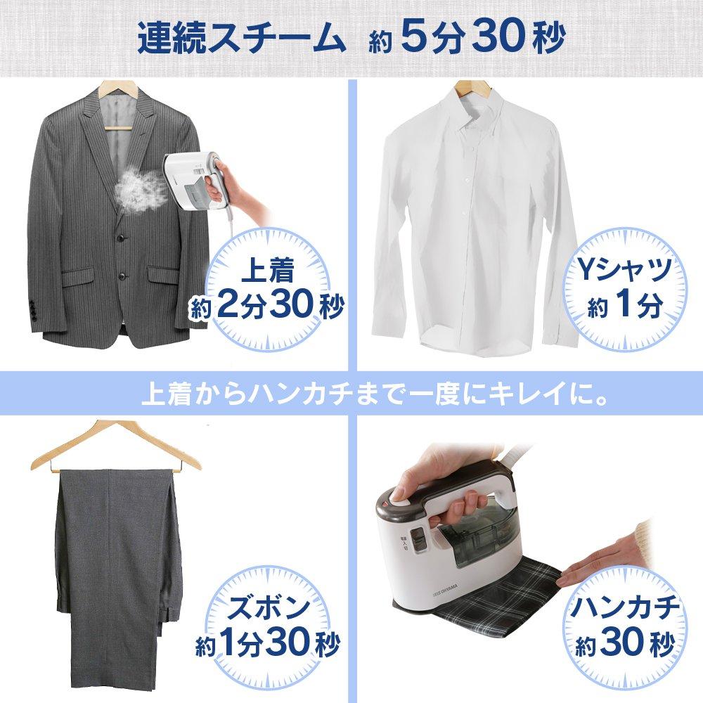 Iris Ohyama Clothes Steamer Steam Iron on Hanger 2WAY 3 Big Odor Cut Compact Lightweight Black Gold IRS-01-KN