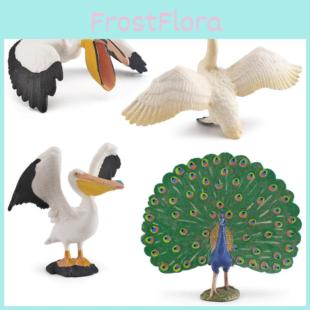Pelican Wildlife Peafowl Animal Pvc Models For Kids Educational Decor Toys And