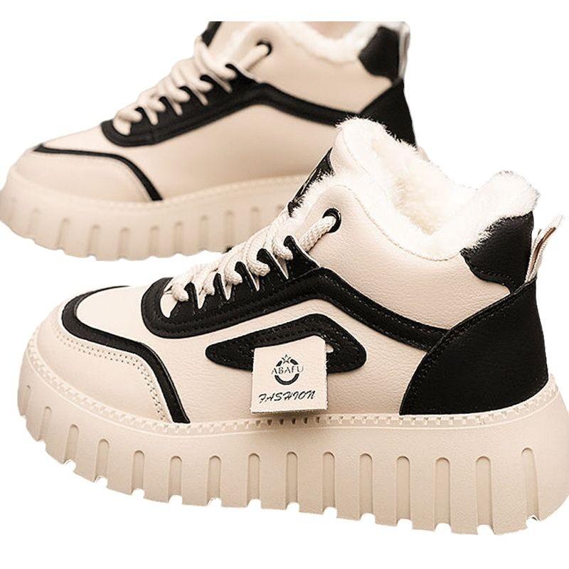 Pantofi populari de bumbac 2025 pantofi noi de iarnă pentru femei pantofi sport și de agrement cu talpă înaltă din catifea cizme de zăpadă cu platformă cizme scurte călduroase