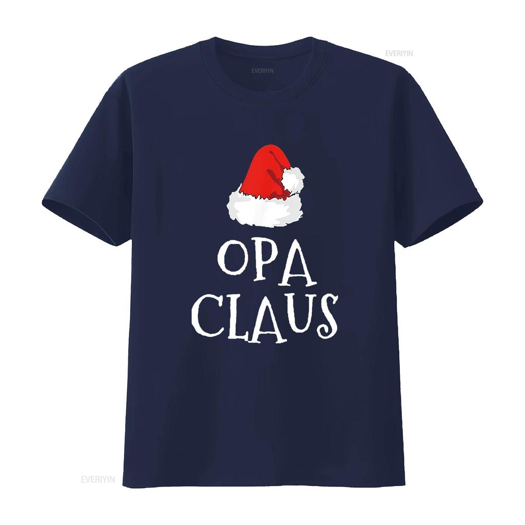 Mens Family Opa Claus Christmas Santa s Hat Matching Pajama T Shirt Black vintage Washed Stylish Soft Comfortable streetwear