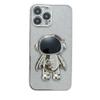 Applicable to iPhone17Promax mobile phone case electroplating astronaut bracket 15 glitter cardboard Apple 16 protective case