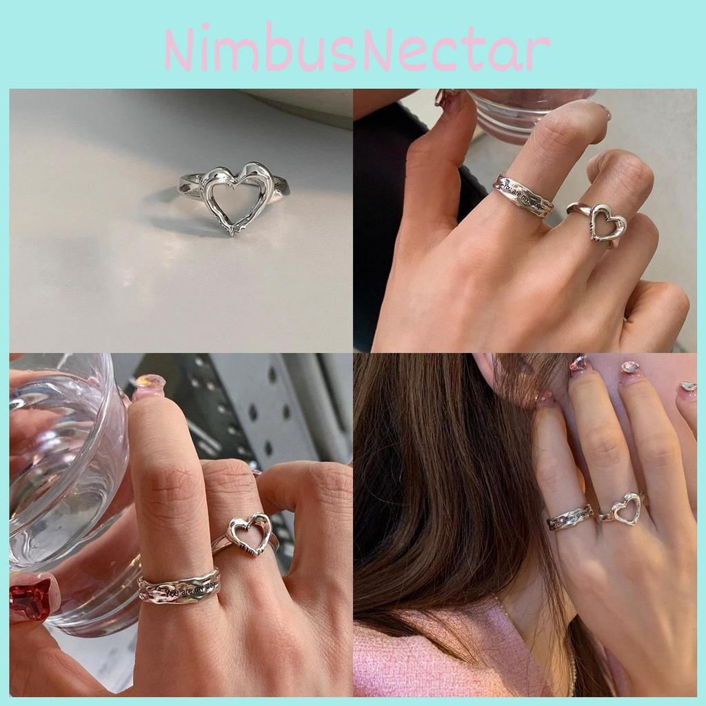 Unique Vintage Heart Shaped Adjustable Ring For Women Stylish Chic Design