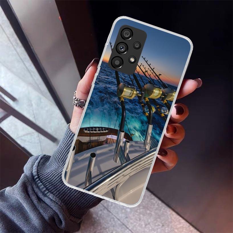Carp Fish Fishing Rod Hook Phone Case For Samsung Galaxy A52 A51 A50S A32 A22 A12 A02S A72 A71 A31 A70 A30S Note 20 Ultra 10 Plu