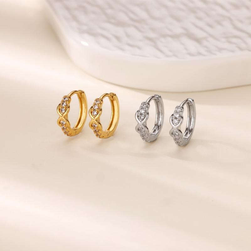 Multi-style Exquisite Geometric Butterfly Inlaid with Zircon Earrings Women's Fashion Retro Temperament Versatile