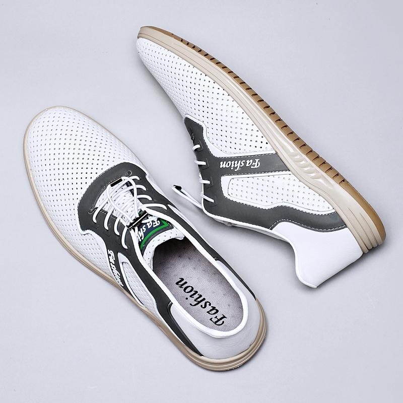 2025 Casual Leather Dress Business Shoes British Style Comfy Men  Hollow Out Breathable Business Work Shoes Office Lace-up Shoes