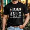 Autism Awareness Dabbing Skeleton T-T-Shirt Different Ability Puzzle Support Top
