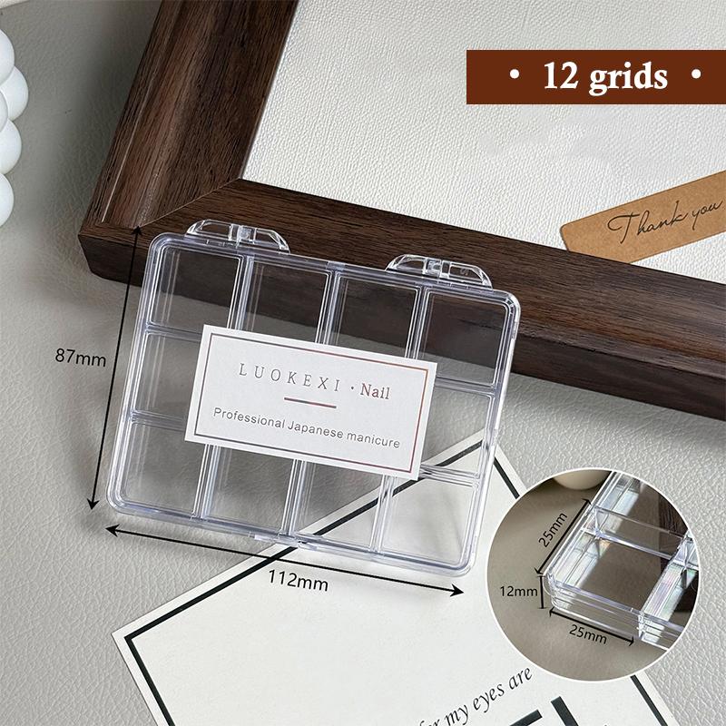 Transparent Nail Art Empty Storage Case Box Acrylic High Quality Nail Glitter  Jewelry Organizer Container Display 12grid