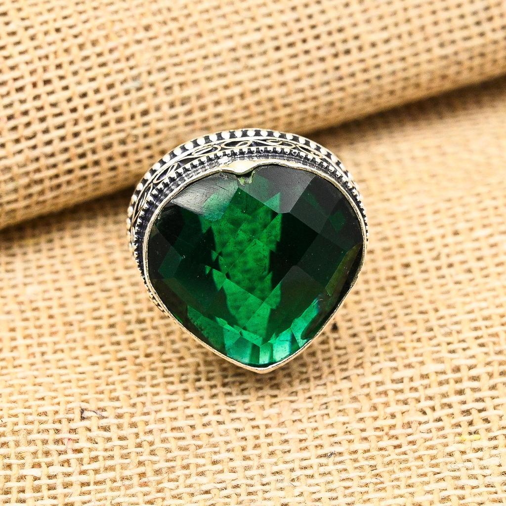 Chrome Diopside Gemstone Handmade 925 Solid Sterling Silver Jewelry Exquisite Ring For Women