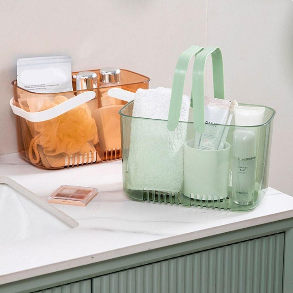 With Transparent Handles Bathroom Storage Basket Portable Swim Basket Fashion Organizing Basket