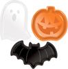 Halloween Plastic Serving Trays Pumpkin Ghost Bat Candy Snack Plates for Party Table Decoration Display Holiday Props