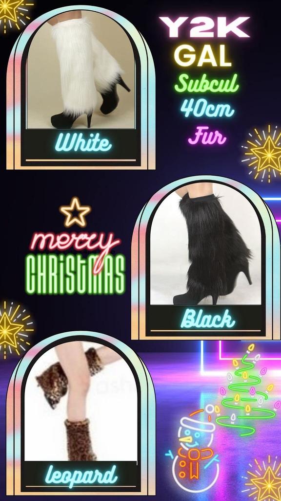 Lösa strumpor benvärmare päls y2k mode fejkpäls benvärmare subkultur min stil mode [Bg3] (1, vit, 35)