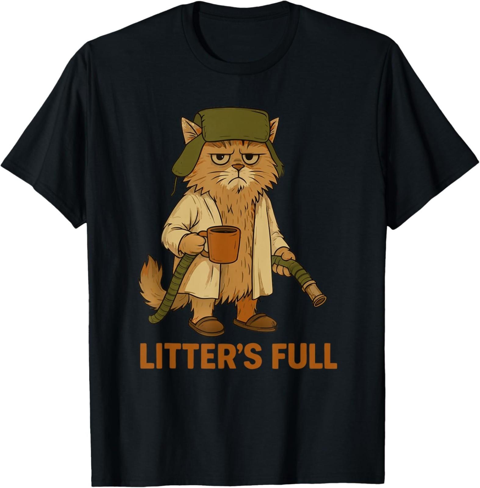Litter’s Full Funny Cat Lovers Christmas Xmas Funny Unisex T-Shirt S