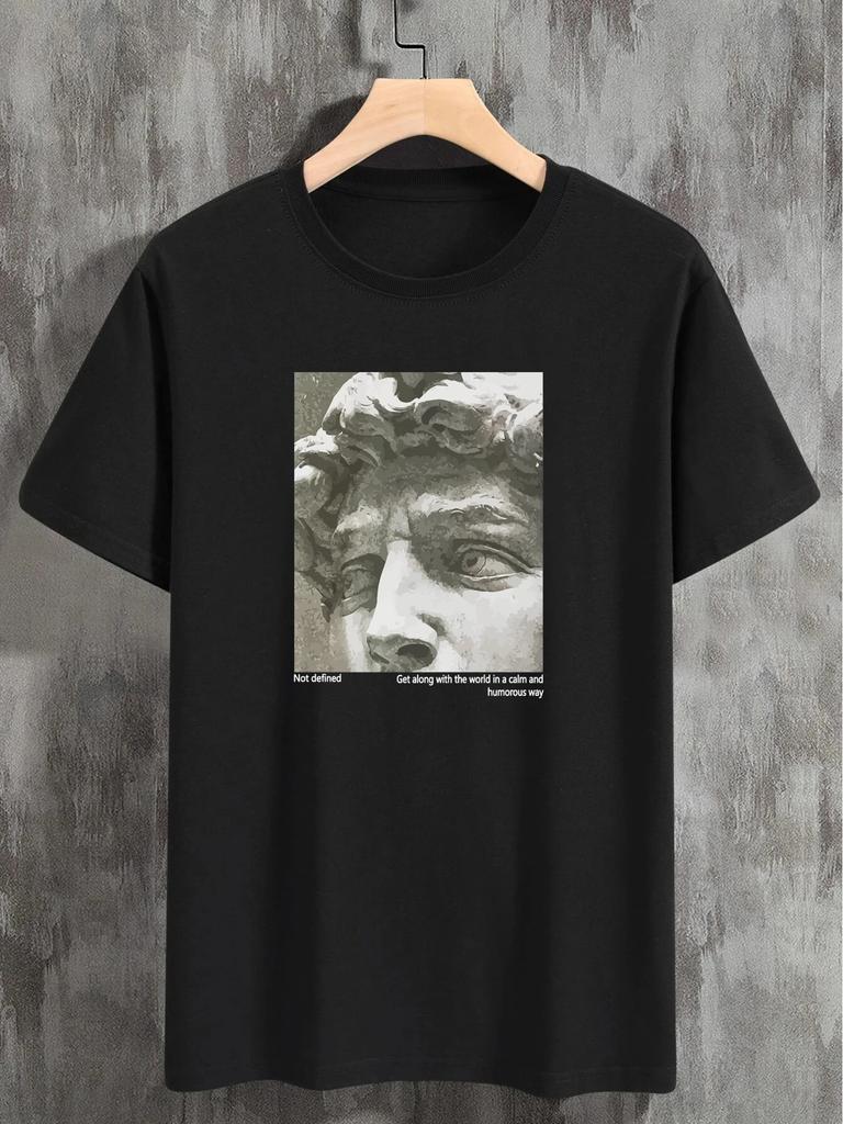 Not Defined Print T-Shirt for  Men's Casual Crew Neck Short-Sleeve  Fashion Summer T-Shirts Tops, Regular and Oversize Tees