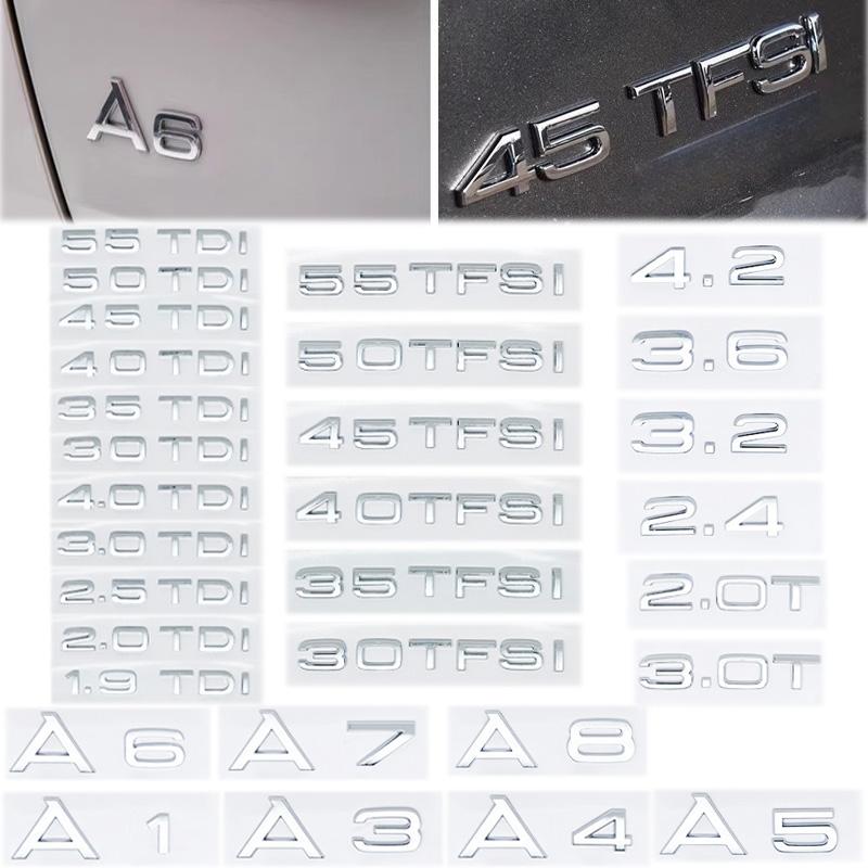 Car Trunk Sticker 3D ABS Glossy Black 2.0 2.5 3.0 4.0 5.0TDI 30 35 40 45 50 55 TDI For  Audi A1 A3 A4 A5 A6 A7 A8 Q2 Q3 Q5 Q7 TT