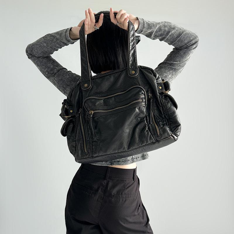 Borsa da Moto Retro Y2K più Venduta: Borsa a Mano di Grande Capacità, Borsa Tote Stile Wasteland, Messenger a Spalla da Donna.