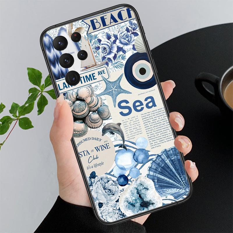 

Summer Ocaen Beach Lemon Flower Phone Case For Samsung Galaxy S25 S24 S23 S22 S21 Ultra S24 S23 S22 S21 S25 Plus S24 S25 FE S25Ultra
