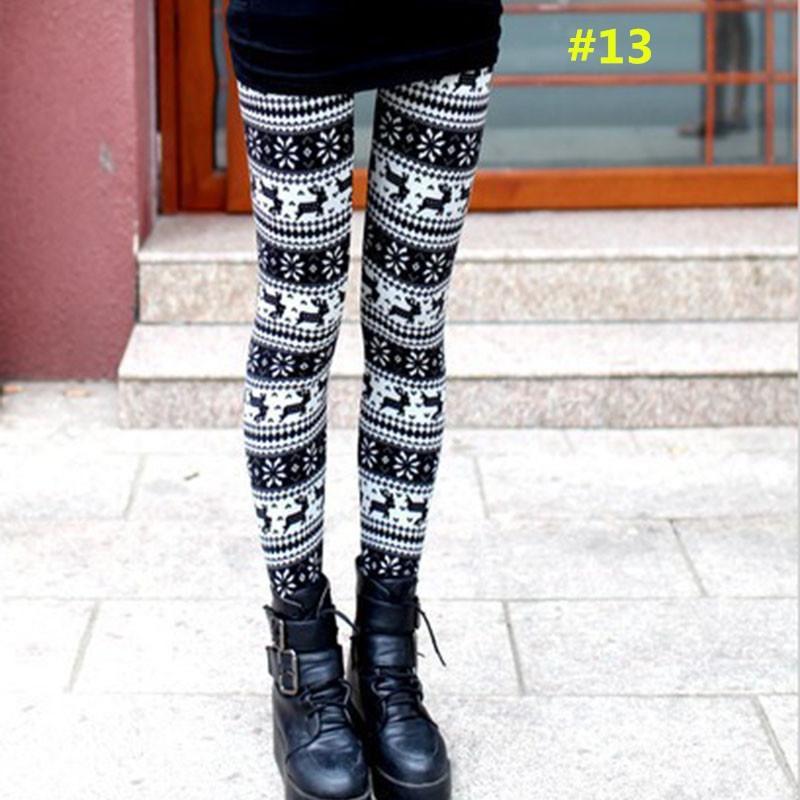 Damen Weihnachtsleggings – Bedruckt Mit Tannenbaum & Schneeflocken, Bequeme Stretch-Hose