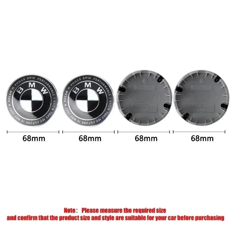 4 szt. 68 mm Nakładka na środek felgi samochodowej z logo Pasuje do serii BMW M1x3 X6 X7 134567 E36 E39 E46 E60 E90 Akcesoria.