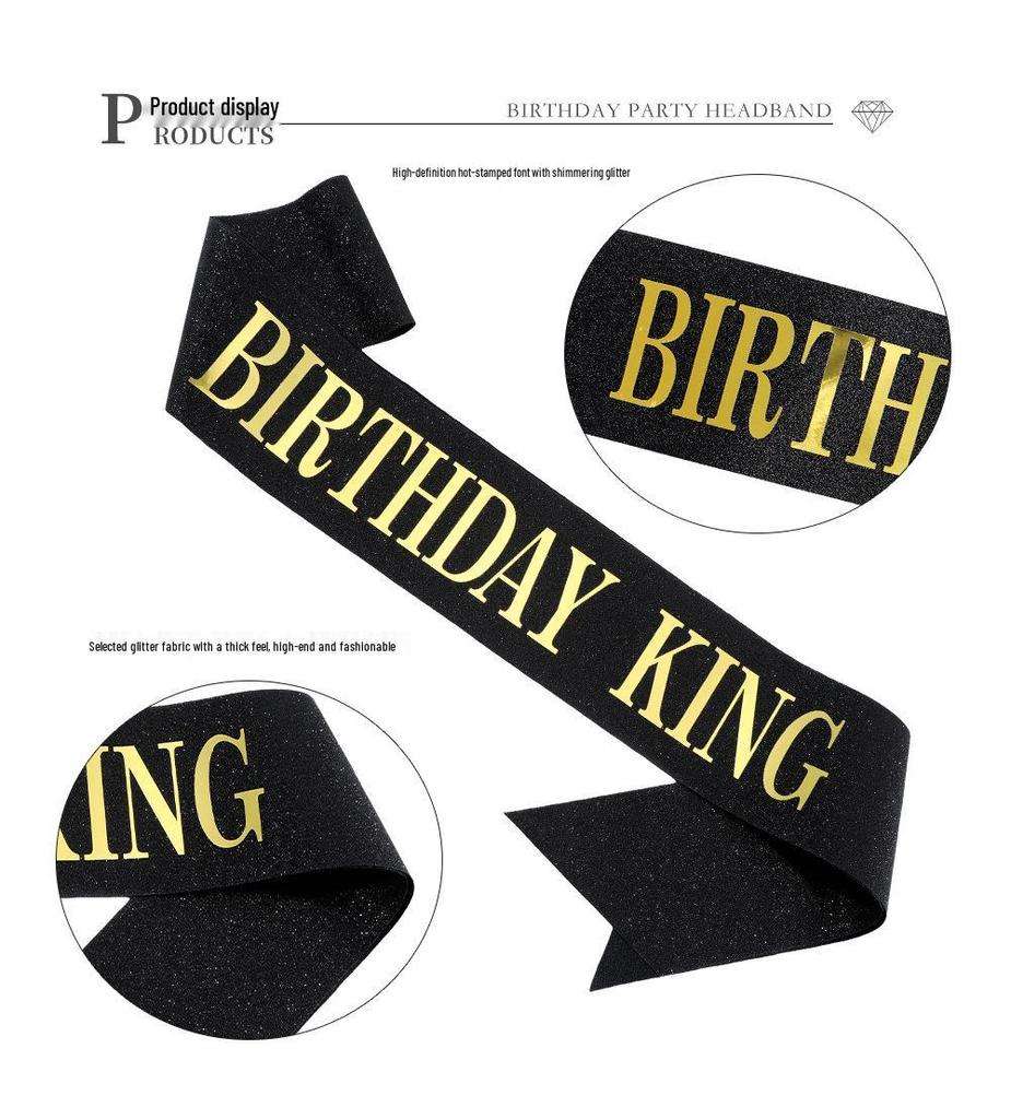 Herr Royal Crown och King Sash Party Set - Legerings Huvudbonadsaccessoar