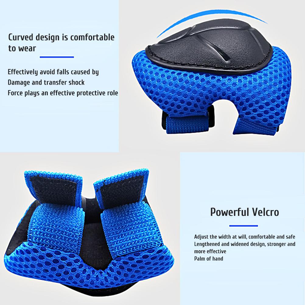 3 in 1 Kids Protective Gear Set Knee Pads Elbow Pads Wrist Guards Adjustable Protective Gear Set for Skateboarding