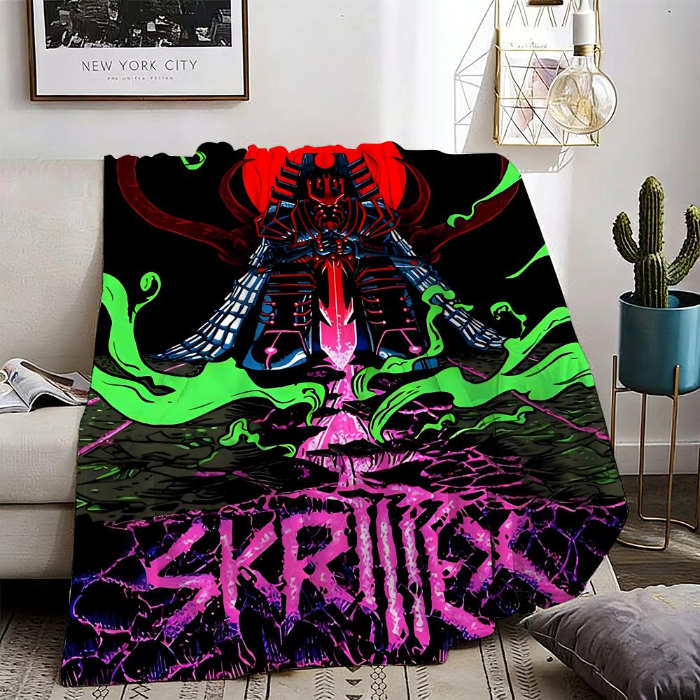 Singer Skrillex Throw Lightweight 240g Flannel Blanket Soft Skin-friendly for Summer Cooling 75X95CM