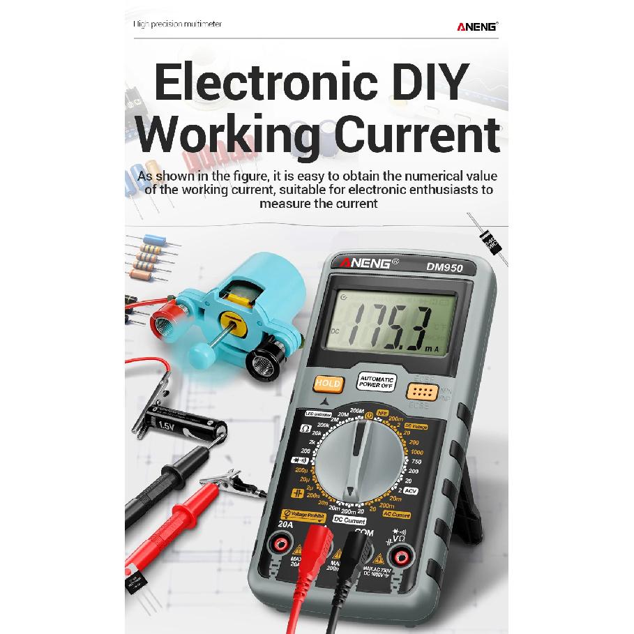 ANENG DM950 High-precision Multimeter AC/DC Ammeter Voltage Resistance Meter LCD Screen Ohmmeter Capacitance Transistor Test