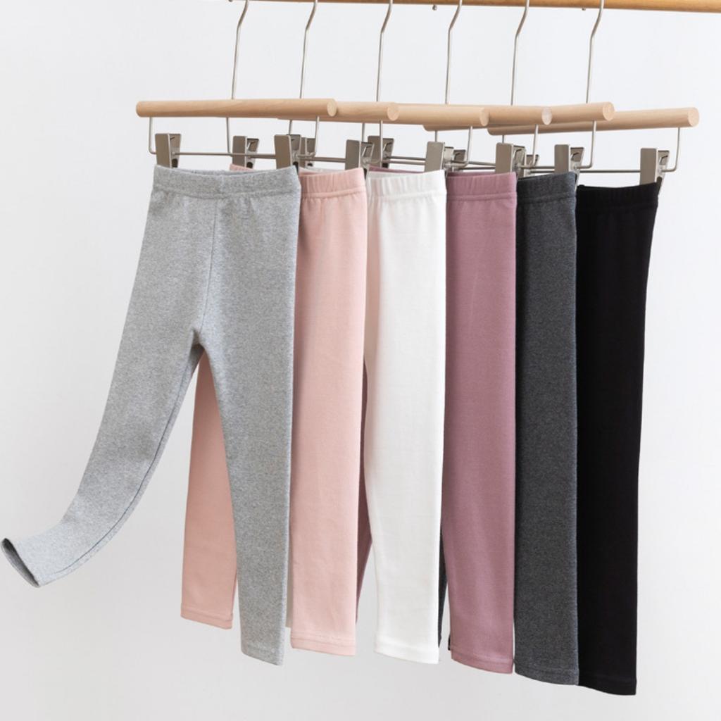Spring and Autumn Girls' Pants Candy Colored Matte Warm Children's Bottom Pants Cotton Can Be Worn Inside Out Children's Pants