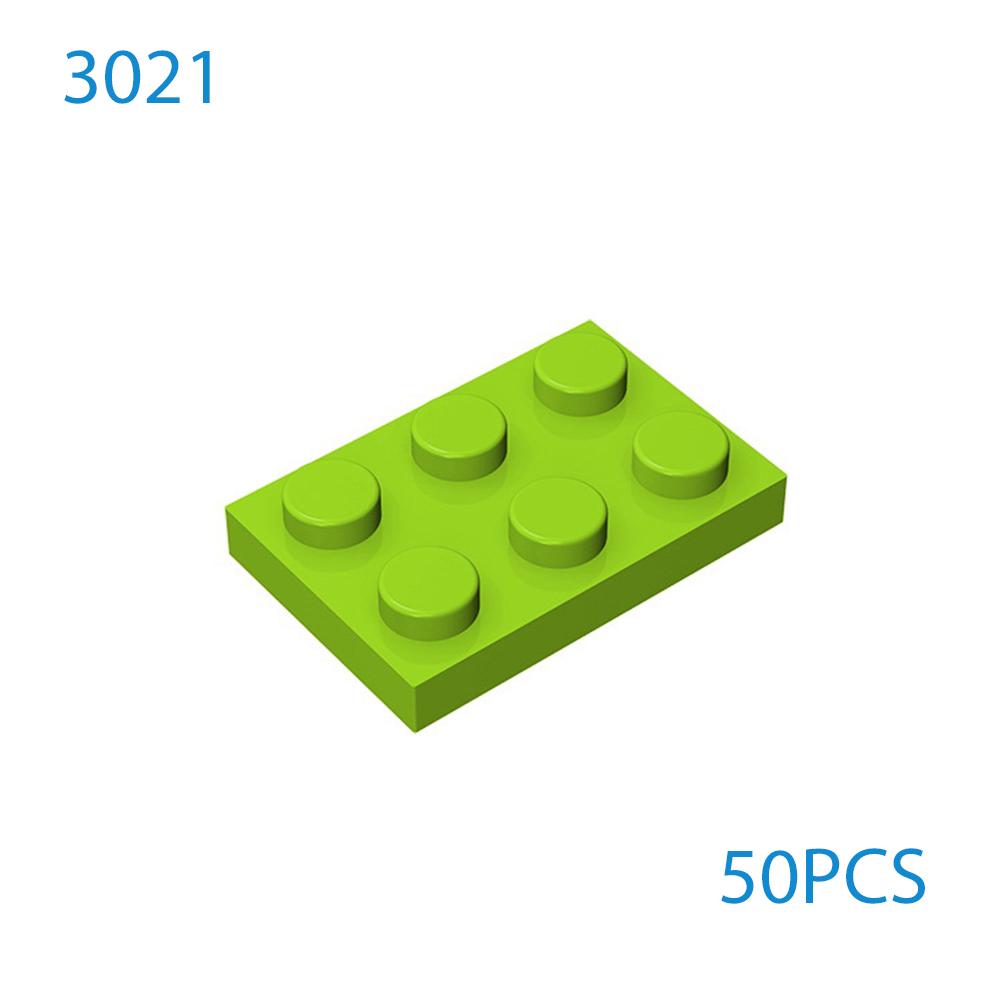 50pcs DIY MOC Building Blocks Thin Figures Bricks 2x3 Dots 12Color Educational Compatible 3021 Toys for Children Christmas gift
