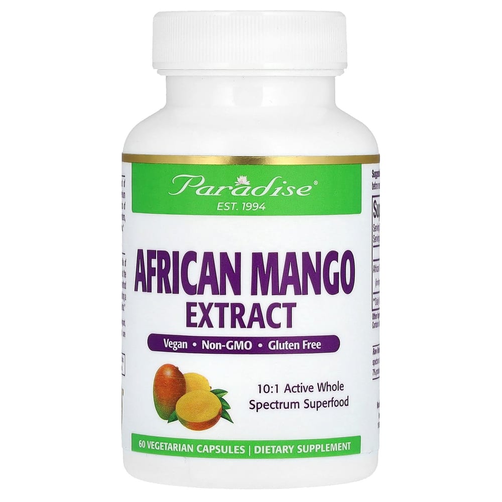 Paradise Herbs African Mango Extract Veggie Capsules, 60 Count