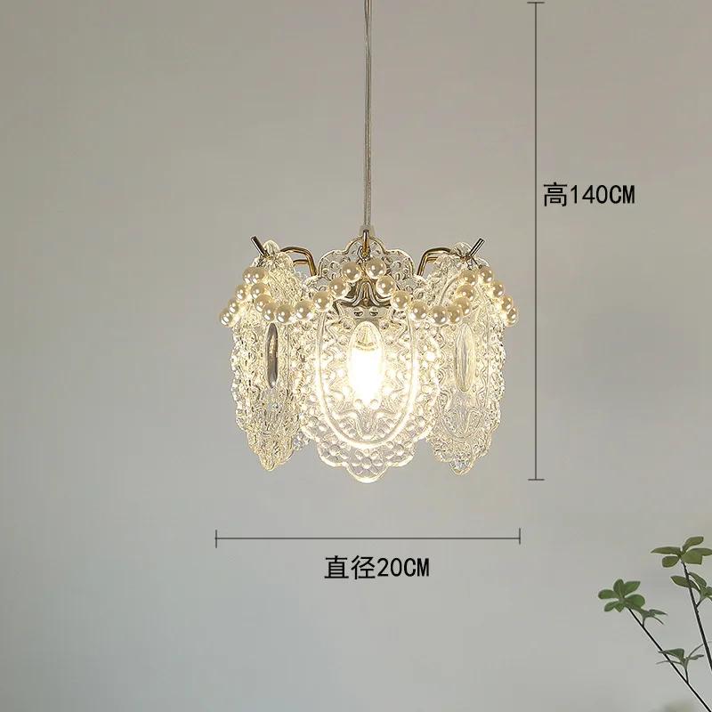 

Люстра из перьев и жемчуга во французском стиле, в деревенском стиле, романтическая, красивая, подвесная лампа у кровати в главной спальне, минималистичный ретро-светильник changeable