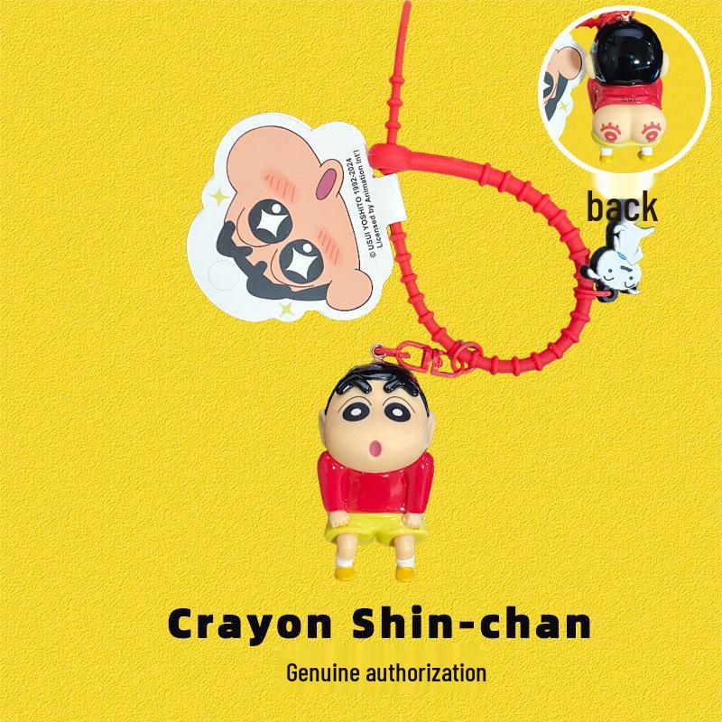 Crayon Shin-chan Cute Cartoon Pendant Keychain Plush Toy Backpack Charm