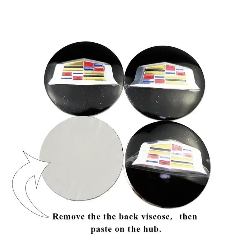 4pcs 56mm Wheel Center Sticker Car Logo Badge for Cadillac ATS CTS DTS STS SLS SLR XLR BLS Seville Escalade Tiburon CT6
