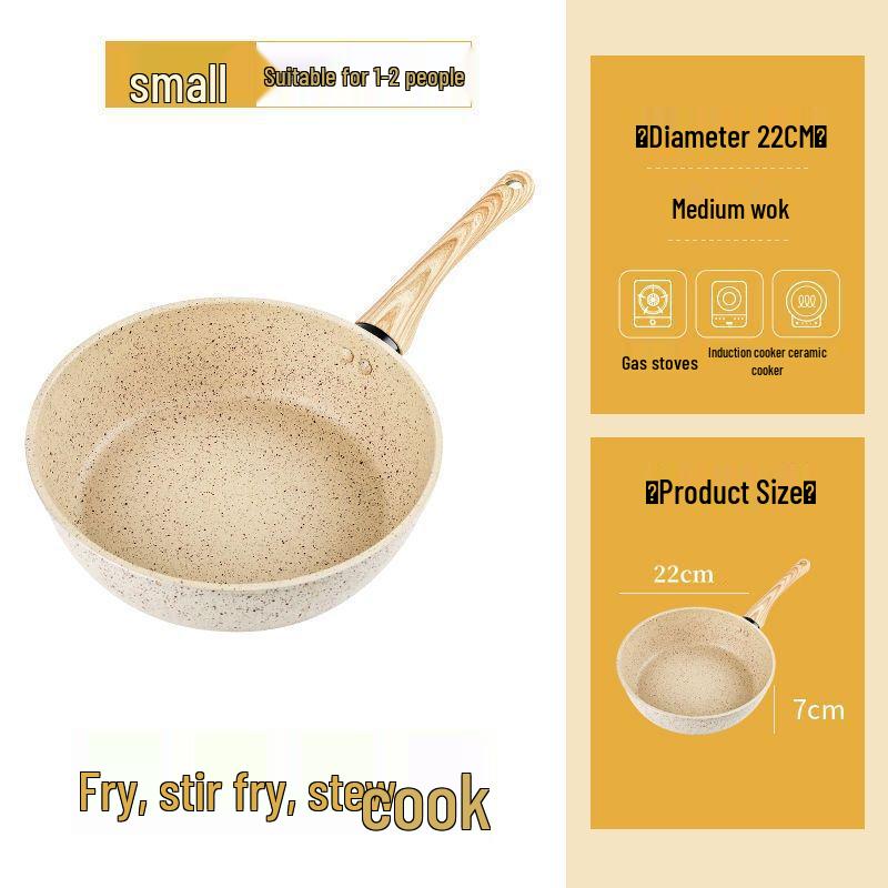 

Сковорода вок с плоским дном и антипригарным покрытием из камня майфань - без масла и дыма, совместима со всеми типами плит. Standard