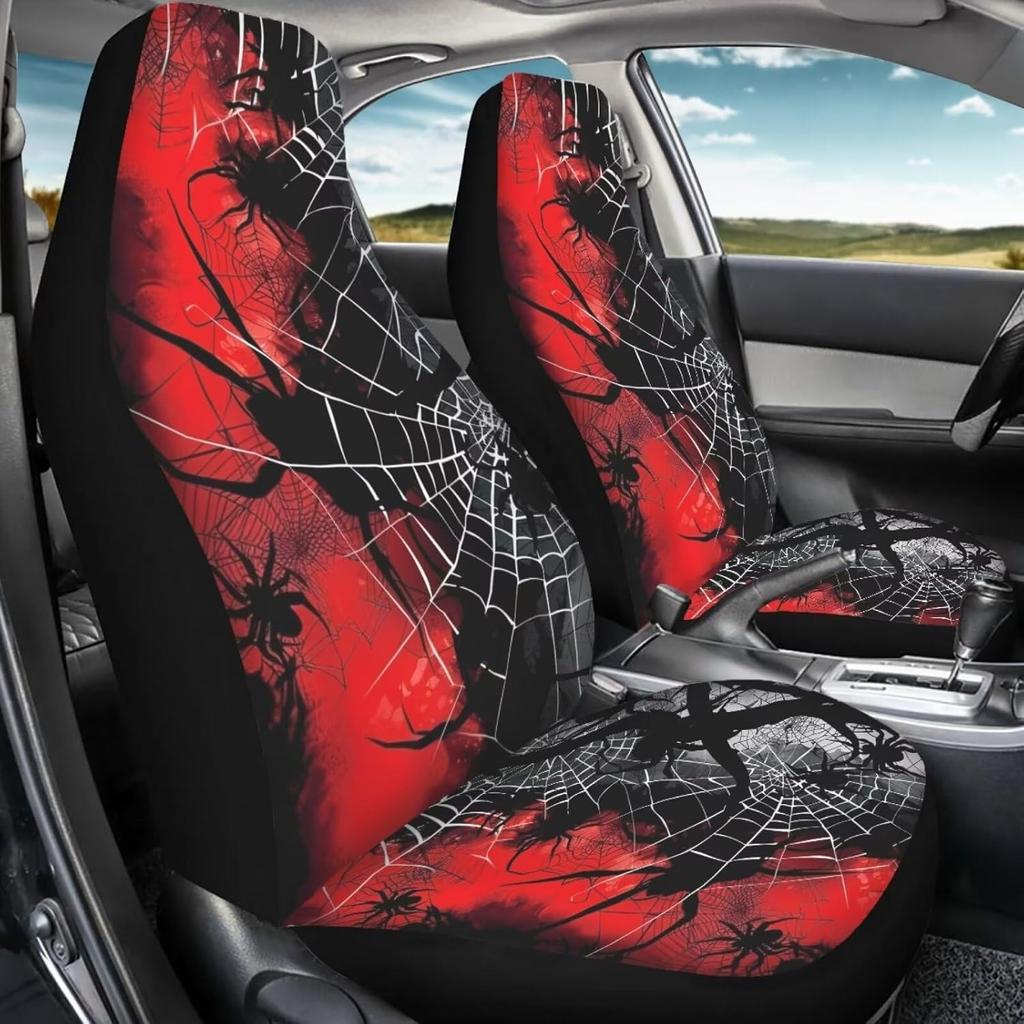 Generic Car Seat Cover Set Car Accessories Car Seat Covers for Car Front Seat Cover,Gothic Spiders and Webs Car Seat Protector, Large