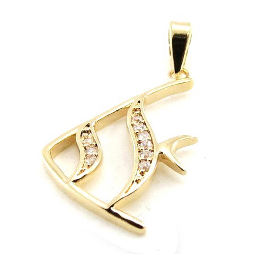 Les Trésors De Lily [I9831] - Gold Plated 'Fish' Pendant - 24x13 Mm