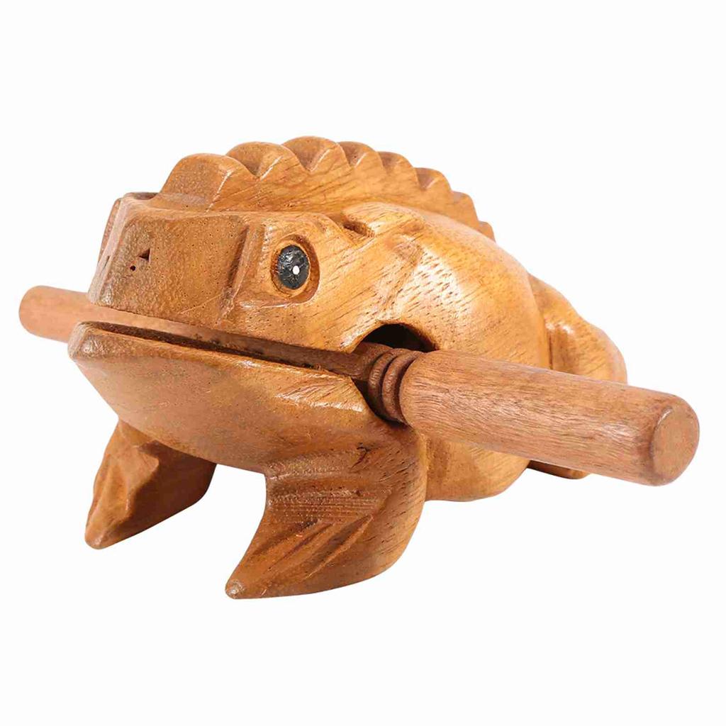 Thailand Traditional Craft Wooden Lucky Frog Croaking Musical Instrument Home Office Decor