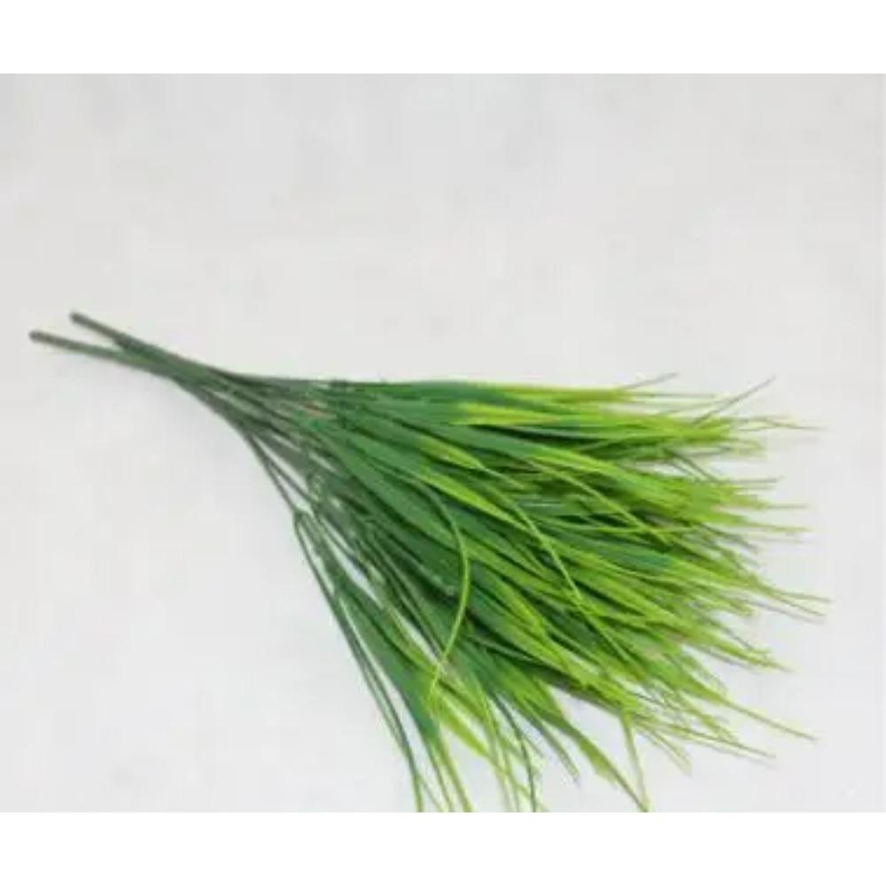 YO CHO Artificial Plants Plastic Twigs Green Grass Fake Plants Twigs Leaves Grass Flower Arrangement Wedding Party Home Decor