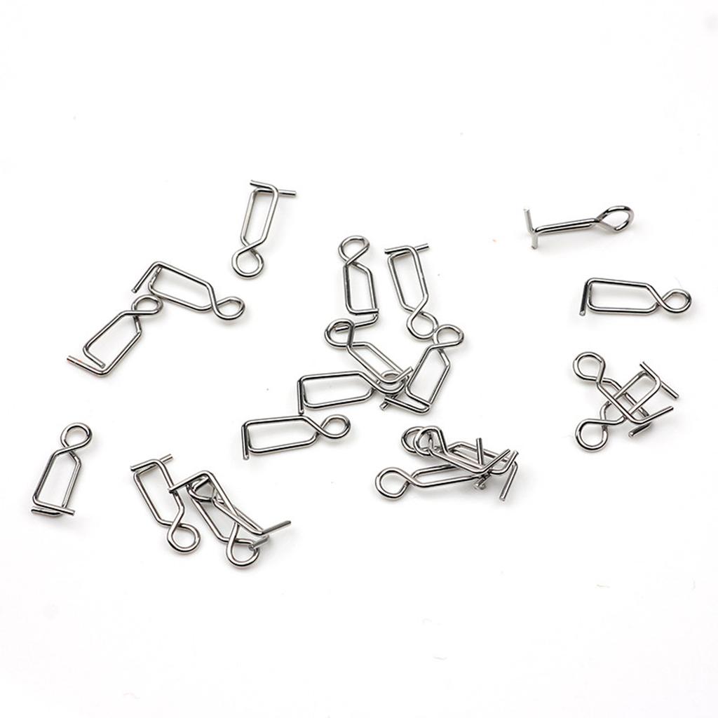 20pcs Fast Lock Clips Swivels Fishing Swivel Clips for Squid Jig Quick Change Clips Tackle Snap Connector Fishing Tool