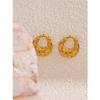 Yhpup Bag Shape Creative Stainless Steel Metal Statement Stud Earrings 18K Gold Color Plated High Quality Unusual Jewelry