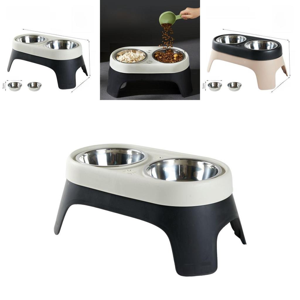 Pet Food Bowls Set With Antispill Elevated Design For Cats And Dogs