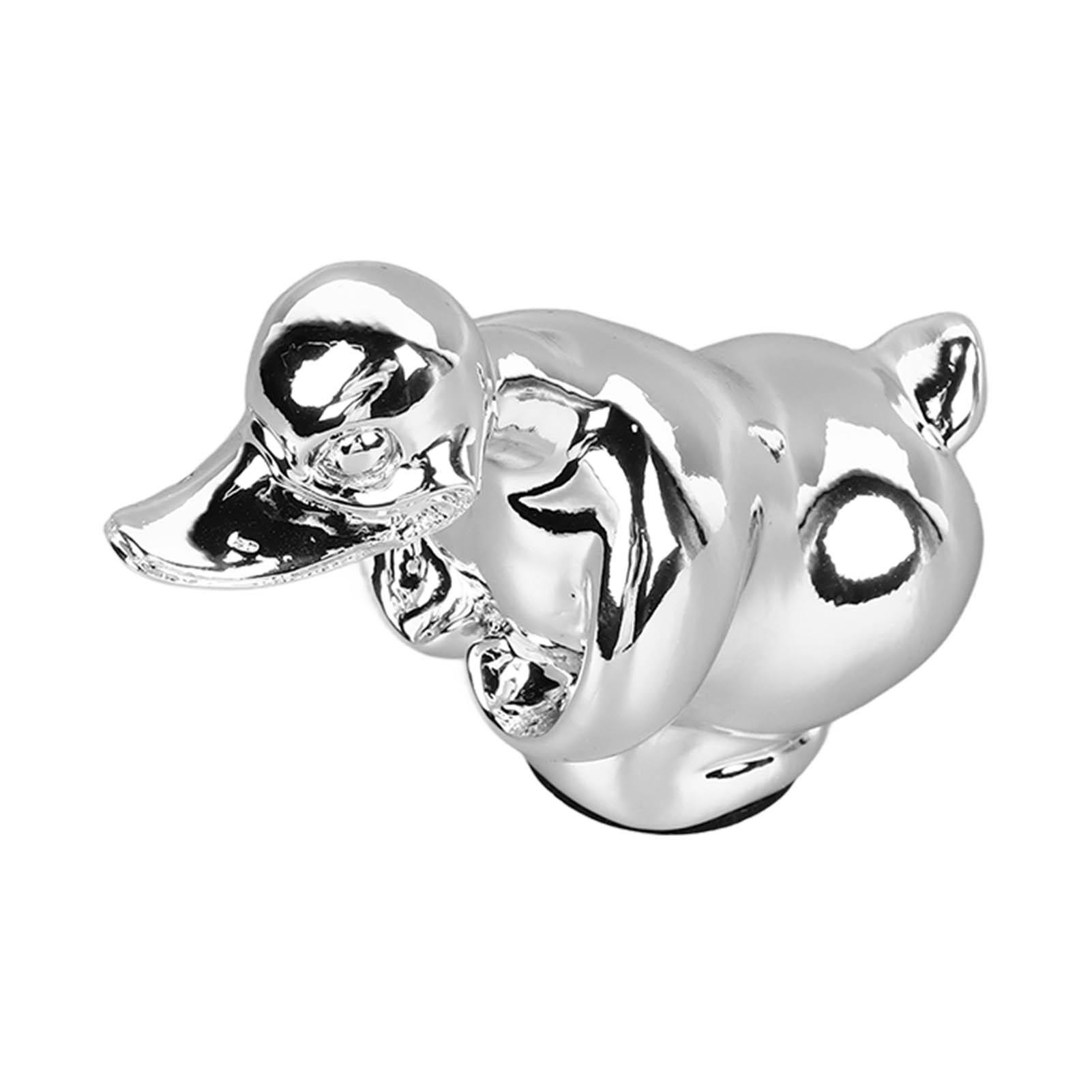 

Утка Орнамент Гальванопокрытие Смола Скульптура Утки Стильная Декоративная Фигурка Утки для Автомобиля Стола серебряный