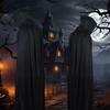 Joyasslly Black Grim Reaper Witch Cape for Halloween, Cosplay, Stage Performances, Christmas, Magic, Gift, Unisex, Men's, and Kids